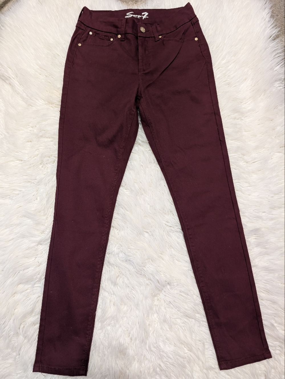 Seven7 Women's Wine/Merlot Skinny Jeans